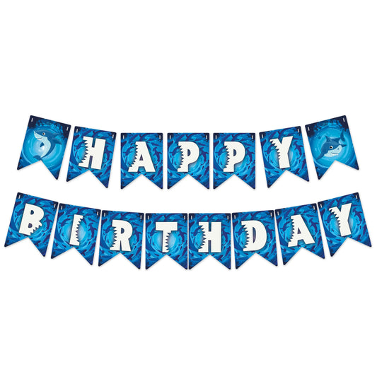 Shark Happy Birthday Banner